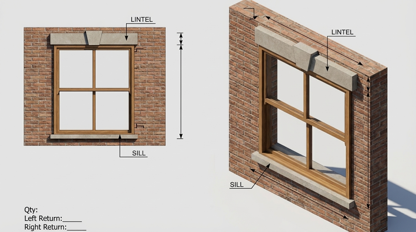 Coping stone,Band stone,Cornice,Window sill